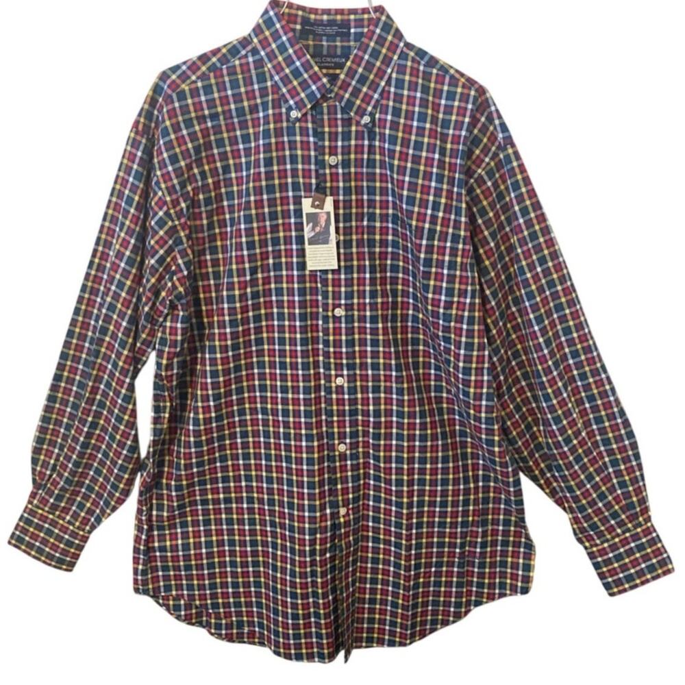 VTG Daniel Cremieux Men's Long Sleeve Med Italian Button Up Shirt Cotton NOS